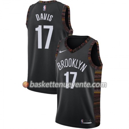 Maillot Basket Brooklyn Nets Ed Davis 17 2018-19 Nike City Edition Noir Swingman - Homme